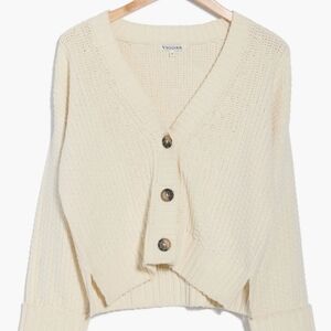 Vigoss Women's Cream Button-Up Sweater